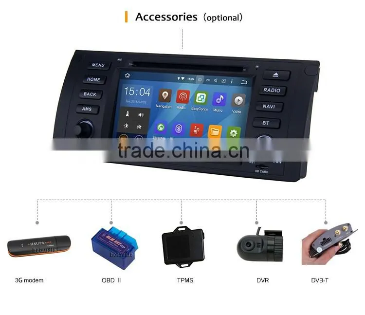 7 Inch 2 din White screen CPU DIY 1.6GHZ 16 GB Android car gps stereo sounds dvd player for BMW X5 E53