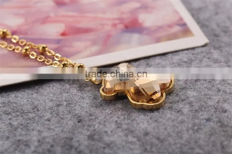 Champagne !Charming ! Fashion design ! latest gold chain big stone bear necklace