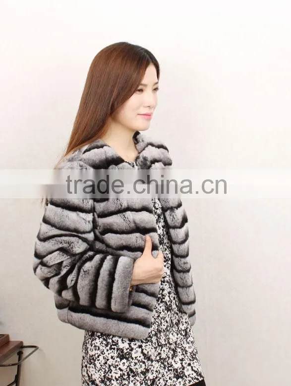 2015 fashion women winter genuine rabbit fur coat RC11