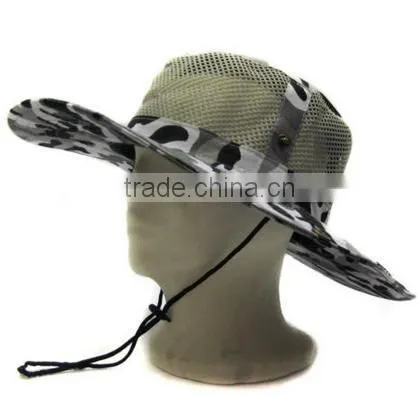 green safari bucket hat hunting army fishing bucket hat with string roll up mesh safari bucket hat
