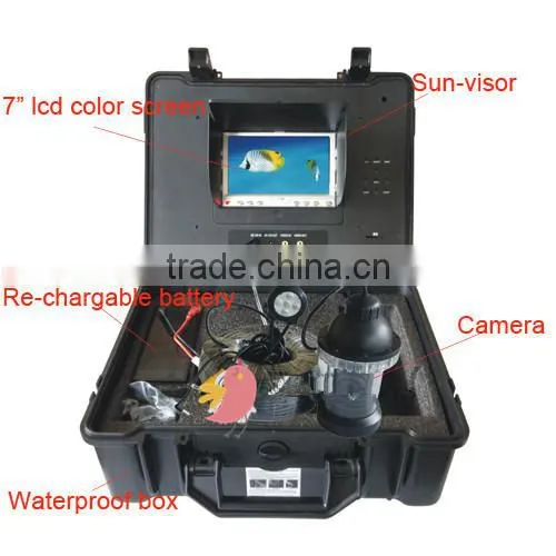 CCTV Underwater 7"LCD Screen 1/3 SONY EFFIO 420 TVL Camera with DVR and 20m Cable Rotate at 360 Degree