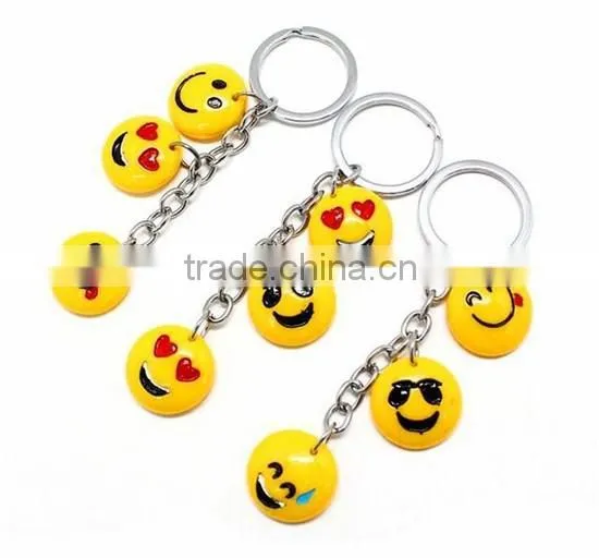 Popular Stuffed Plush Soft Toy Key Chains Yellow emoji keychain