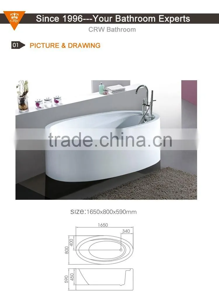 CRW OCY3053 best Oval Acrylic Freestanding Cheap clear Bathtub