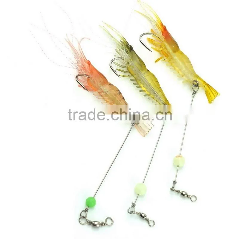 New product 3.4" 8.65cm 5.41g 6 pcs soft shrimp lures tackle carp fishing bait.
