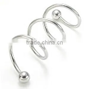 twister 3 hoops cork screw ear jewelry