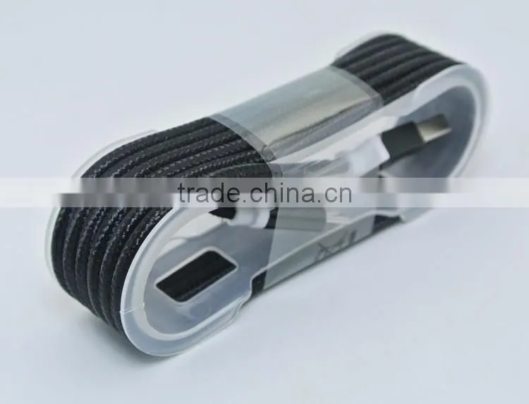 Metal Nylon Woven USB Cable With Blister for I6 usb cable bulk for iphone 7