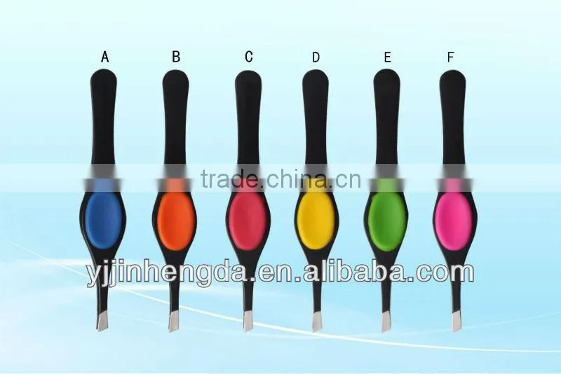 Paint coating eyebrow tweezers with silicon grip