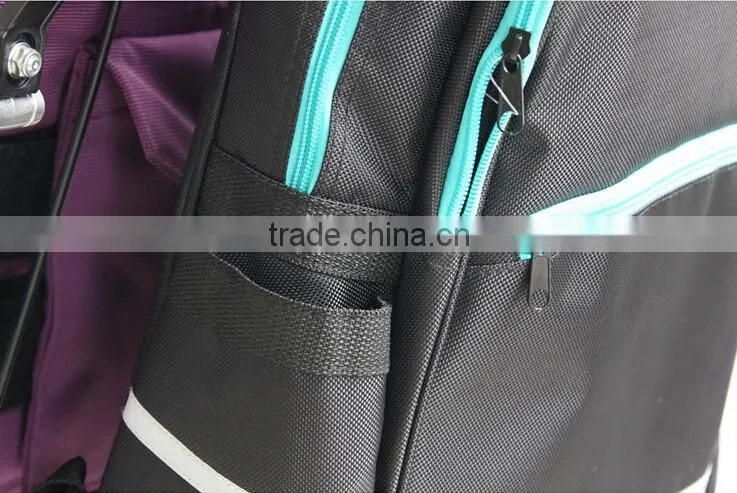 Large Storage Mesh Side Pocket Power Electric Wheel Chair Bag with Padded Loop Luxury Backpack Wheelchair Bag