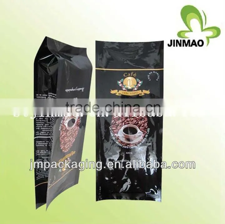 Plastic side gusset coffee bean packaging bag
