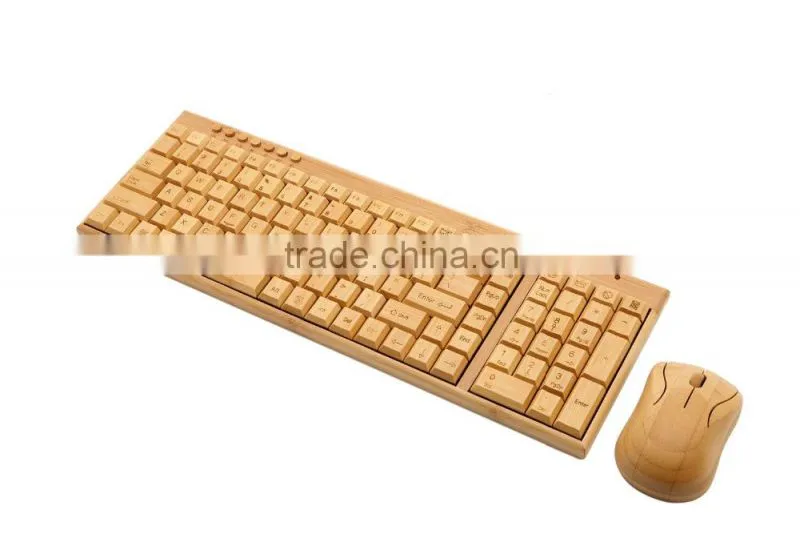2016 new Bluetooth wireless bamboo keyboard and mouse / smart tv with wireless mouse and keyboard/ wireless