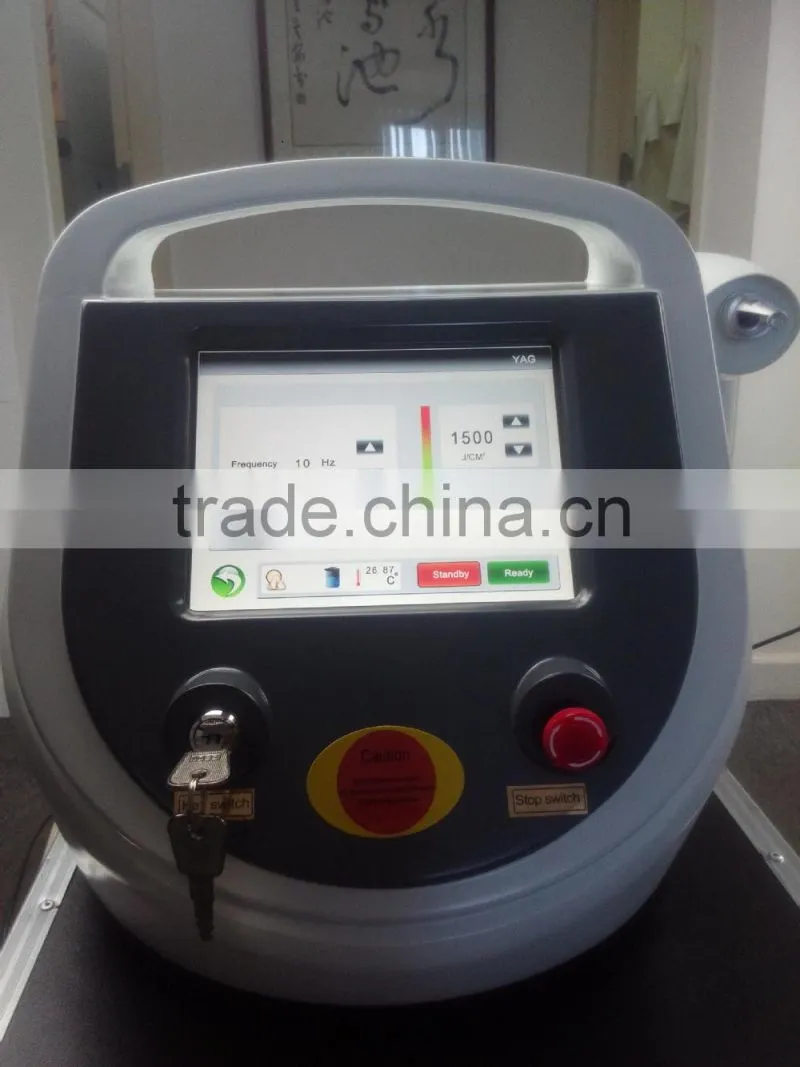 8 inch Super touch screen portable long pulse Q switched nd YAG laser tattoo removal