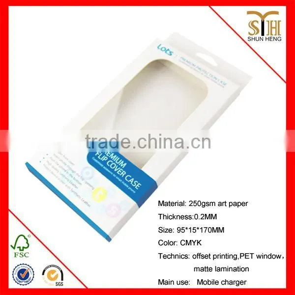 premium flip cover case+PET clear window printed box