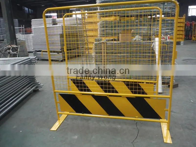yellow and black powder coating temporary fence high fence