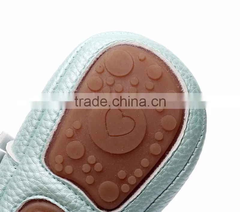 Top selling baby hard sole walking shoes toddler shoes rubber sole pu leather baby moccasins