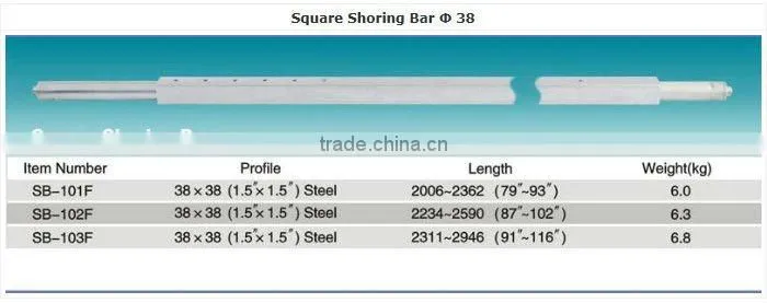 cargo control steel square shoring bar