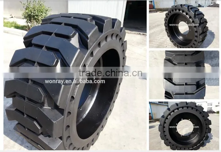 Superior quality china solid tire press mac factory price 10x16.533x10-16 tractor tire skid steer solid tires with long warranty