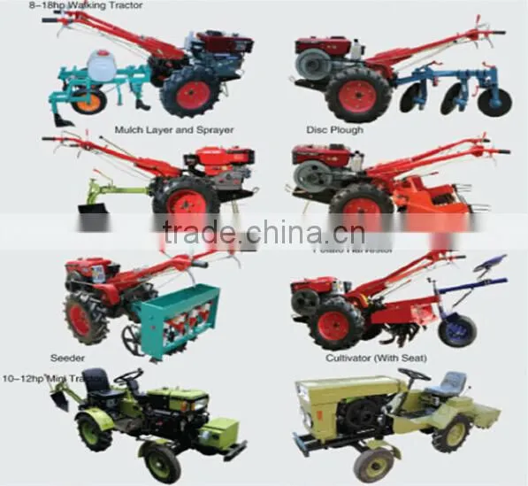HSM ISO CE 2 Years Warranty 12hp Walking Tractor For Sale