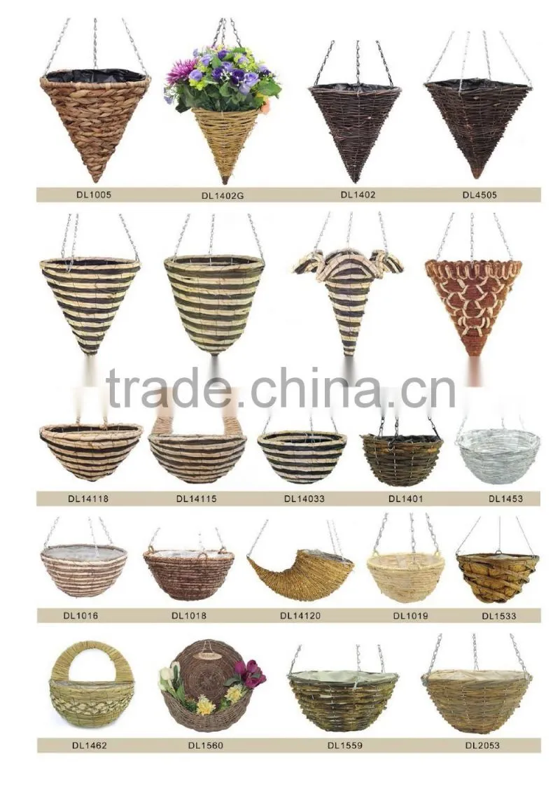 Indoor decorative flower planter water hyacinth woven small plant pot