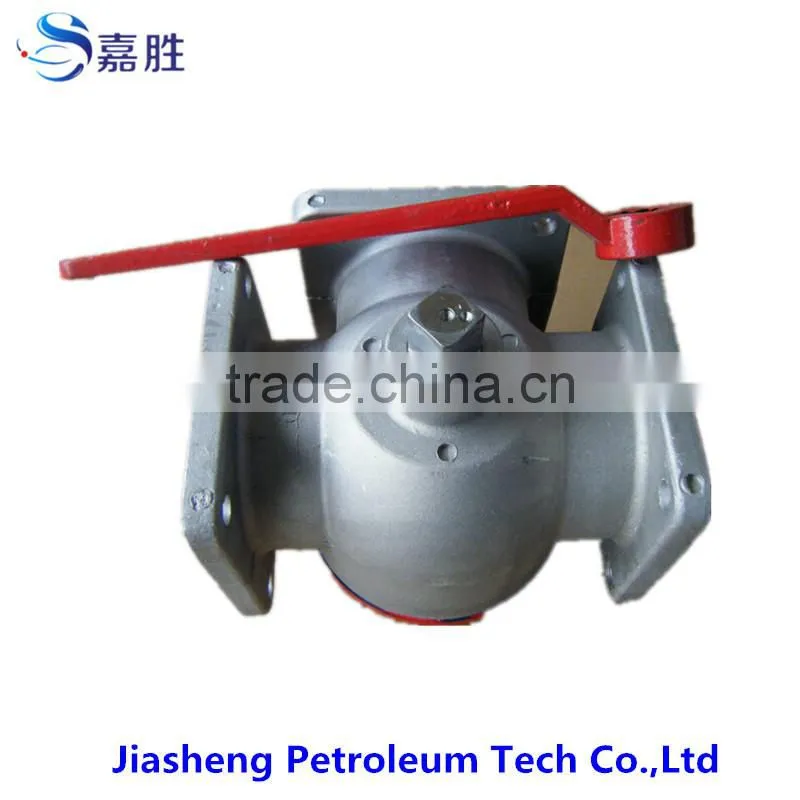 aluminium alloy three way flange ball valve with handdle