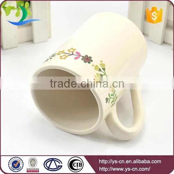 Chaoan factory simple ceramic decal printing flower coffee mugs