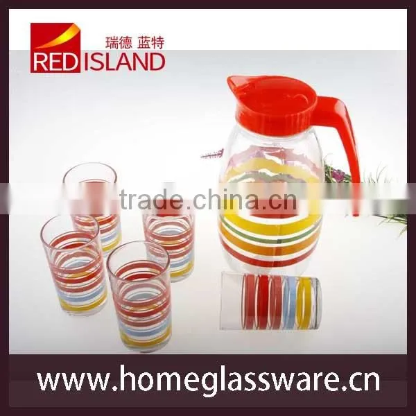 7pcs glass drinking set 1.5L glass pitcher and 6 tumblers