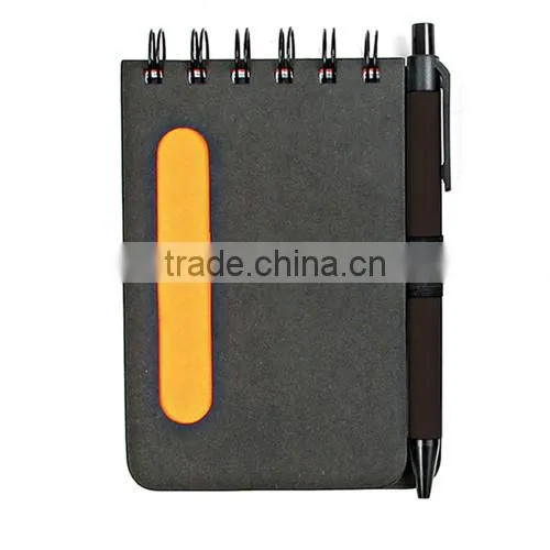 Cheap promotional wholesale spiral notebook with pen