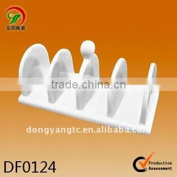 Factory direct wholesale white ceramic napkin holder design