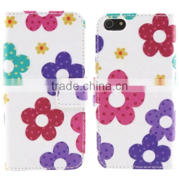 Wholesale Type Flip Leather Mobile Phone Case Cover For iPhone 5