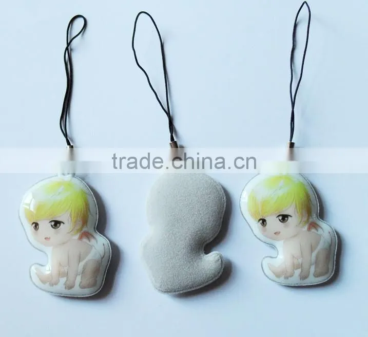 Promotional kids mobile phone cleaner chain with string