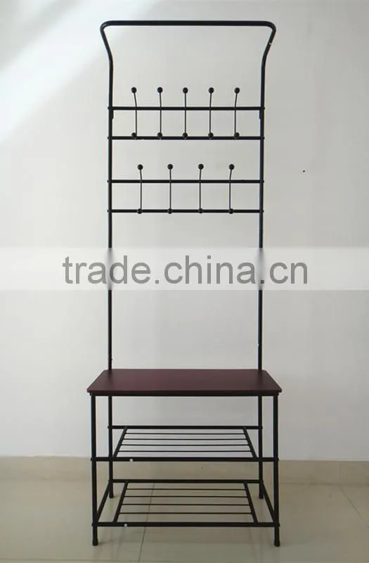 RH-4825 ENTRY WAY Hall Tree Bench Furniture Hook Hanger ORGANIZER Standing Coat Shoe clothes rack