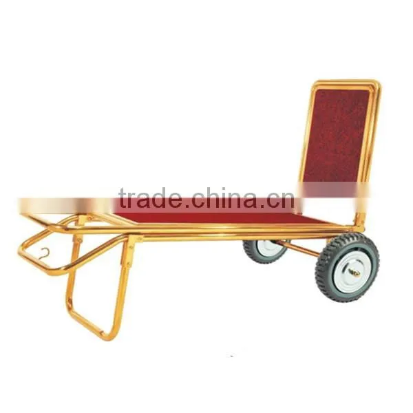 Stainless steel luggage trolley hand cart for hotel lobby XL-1