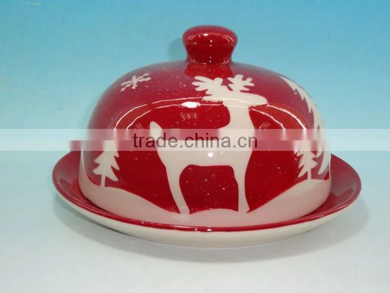2012 NEWEST PRATE CERAMIC BUTTER DISH