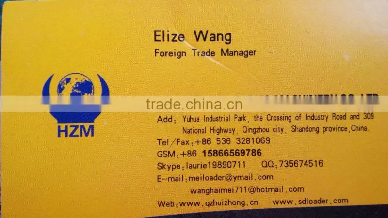 low price HZM 932 earth moving machinery wheel loader with WEICHAI