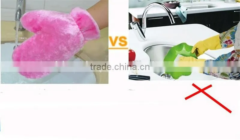 Fancy Cleaning Dish Gloves Degreaser Tool Wood Fiber Kitchen Hand Glove
