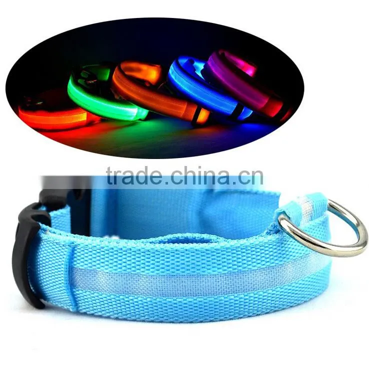 Wholesale Flashing LED Nylon Dog Collar Factory Directly