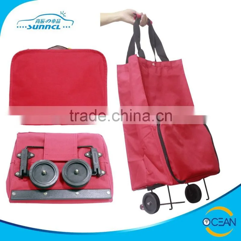 Convenient Easy to Take Foldable Shopping Trolley Bag with Wheels good for Promotion Sale