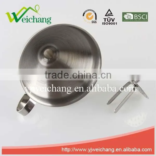WCE207 Hot sale Kitchenware tool oil filling funnel stainless steel funnel easy tools high quality