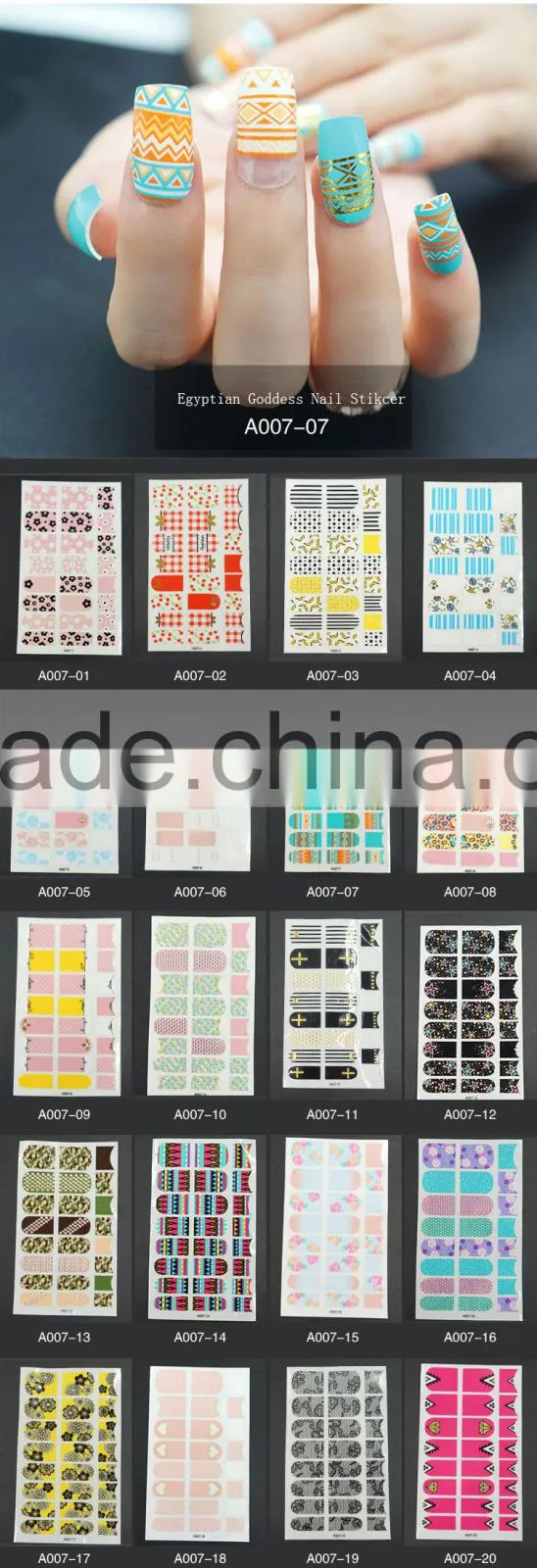 New air hotselling wholesale price customzied nail sticker
