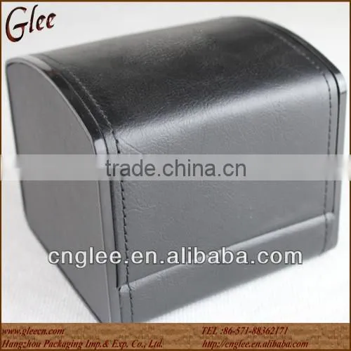 Classic black PU leather single watch box for wholesale