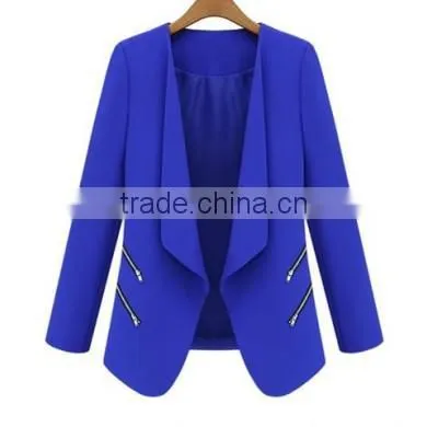 White /Black Fashion Womens Coat Sexy Ladies Zipper Irregular Blazer Jacket Suit