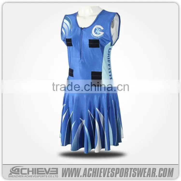 Cheap wholesale custom sublimation sport netball uniform