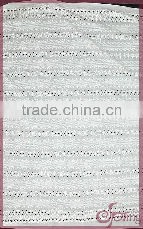 Elegant white cut work cotton lace fabric,cotton embroidery fabric for dress