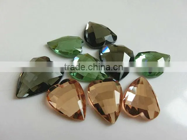 simulated diamond jewelry sew on garment heart shape