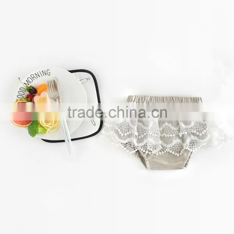 Pure white woven cotton bloomers double chiffon mesh tassel china manufacture product