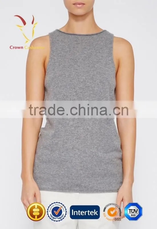 Sleeveless Tight Knitted Cashmere Sweater Wool for Woman