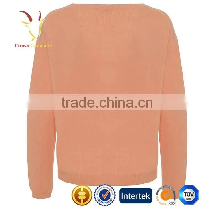 China Crew Neck Wool Cashmere Sweater Womens Luxury Knitwear