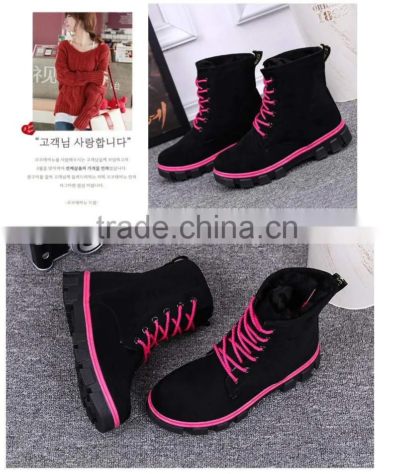 Ladies Boots Snow Warm Winter Boots Women Lace Up Ankle Boots