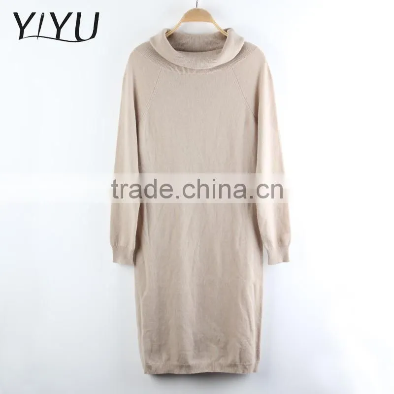 2016 New Style long sleeve cashmere knitting turtleneck sweater for women