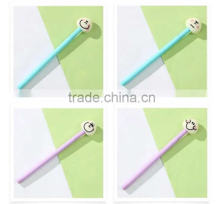 Cute steamed buns pattern cap pen 0.5mm plastic ballpoint pen