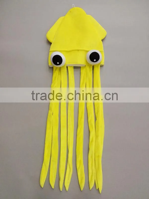 2014 factory outlets velvet material cute big octopus party carnival animal hat